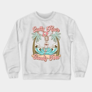 "Salty Hair Sandy Toes" Vintage Skeleton Crewneck Sweatshirt